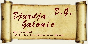 Đurđa Galonić vizit kartica